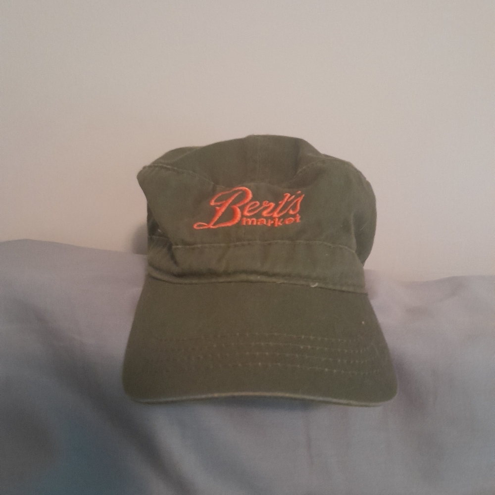 Authentic Bert's Markets adjustable velcro cadet's hat